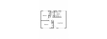 2 Bedroom floor plan for 700-701 Coleman Ave