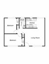 2 bedroom, 1 bathroom