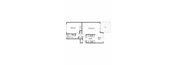 1 Bedroom floor plan for El Mirador Apartments