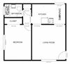 1-Bedroom, 1-Bath - Plan B