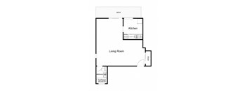 1 Bedroom floor plan for 1801 Park Ave