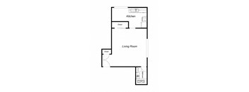 1 Bedroom floor plan for 1801 Park Ave