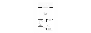 1 Bedroom floor plan for 1801 Park Ave