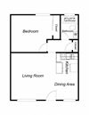 1 Bedroom, 1 Bathroom (600)