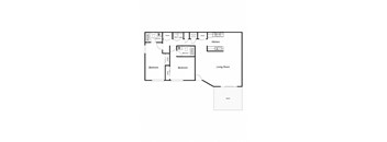1 Bedroom floor plan for Sierra Vista Apartments