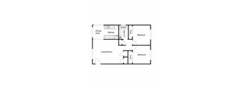 2 Bedroom floor plan for Villa Alameda Apartments