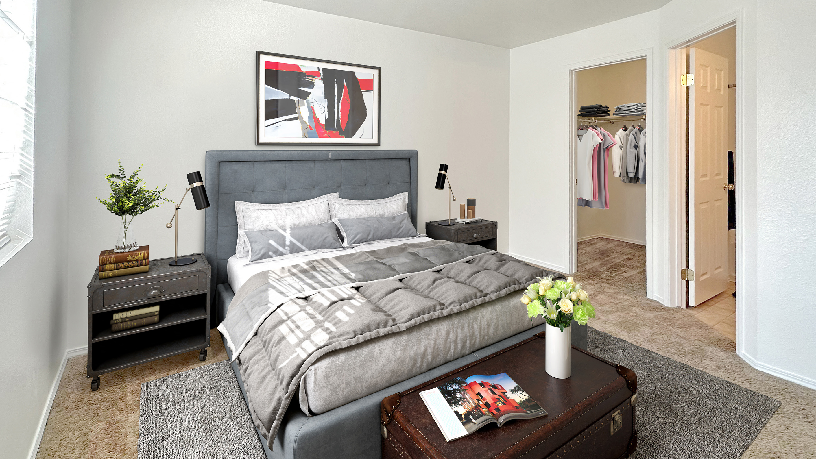 Beautiful Bright Bedroom at Bridgeside Landing Apartments, Taylorsville, UT, 84123