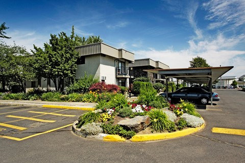 Property Entrance at Quadrangle Apartments, Spokane