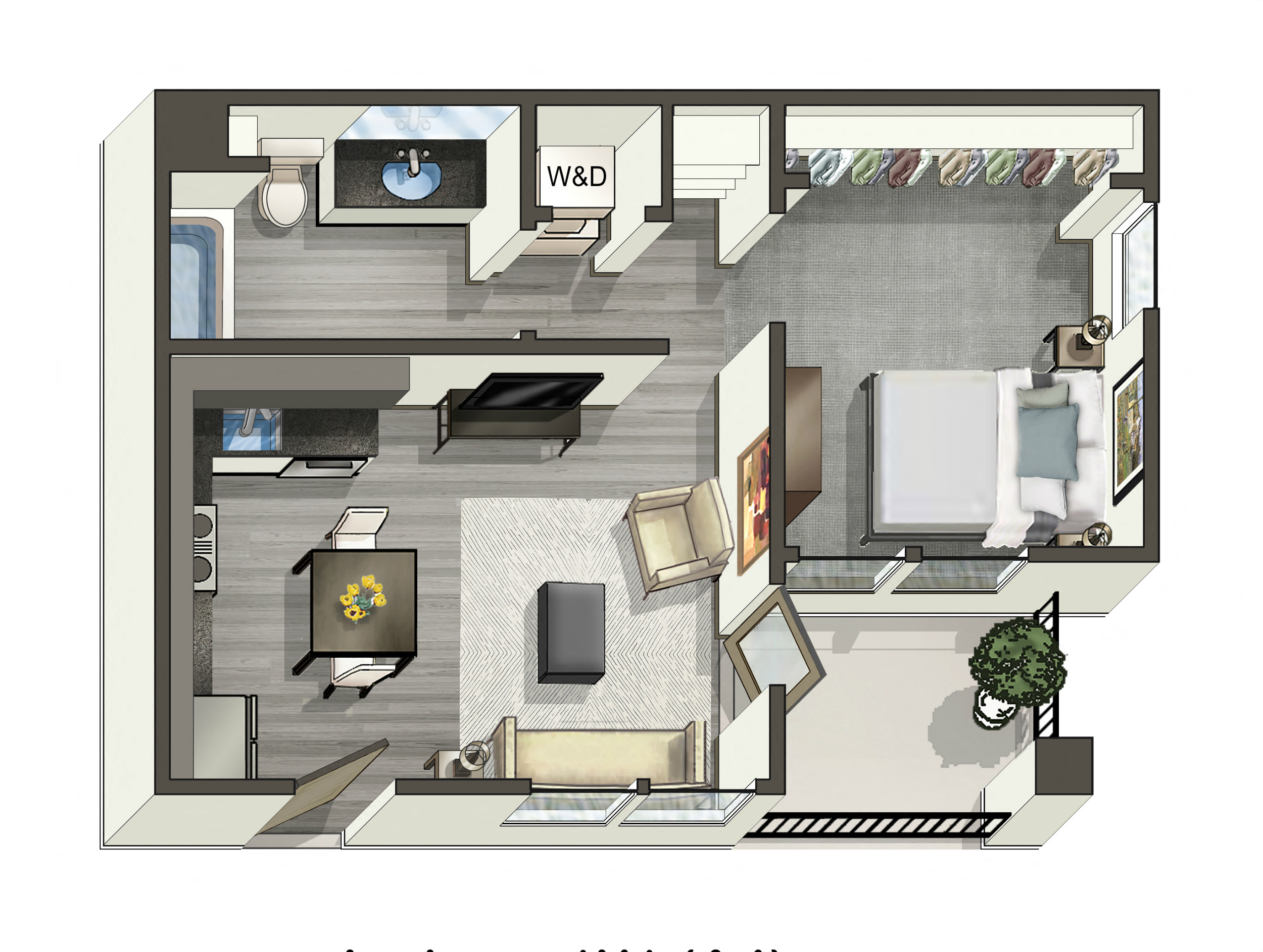 Jackson 1X1 floor plan