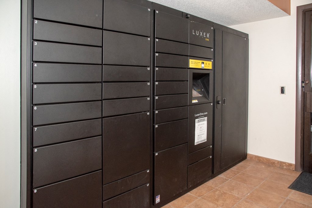 the lockers in the laundry room were cleaned and ready for us to use