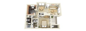 1 Bedroom 1 Bathroom Floor Plan