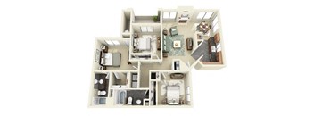 3 Bedroom 2 Bathroom Floor Plan