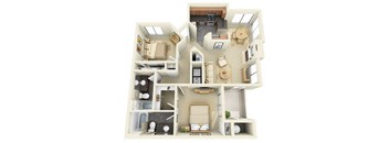 2 Bedroom 2 Bathroom Floor Plan