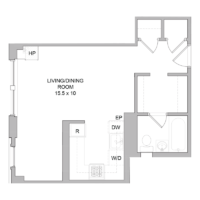 Studio 1 bath at 1841 Columbia Road Apartments, Washington
