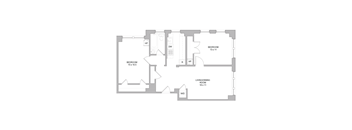 a floor plan of a bedroom apartment