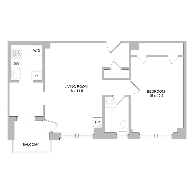 a floor plan of a bedroom apartment