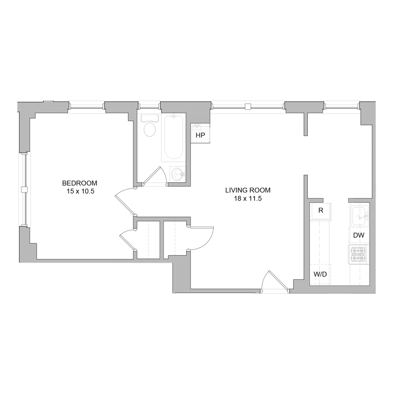 a floor plan of a bedroom apartment