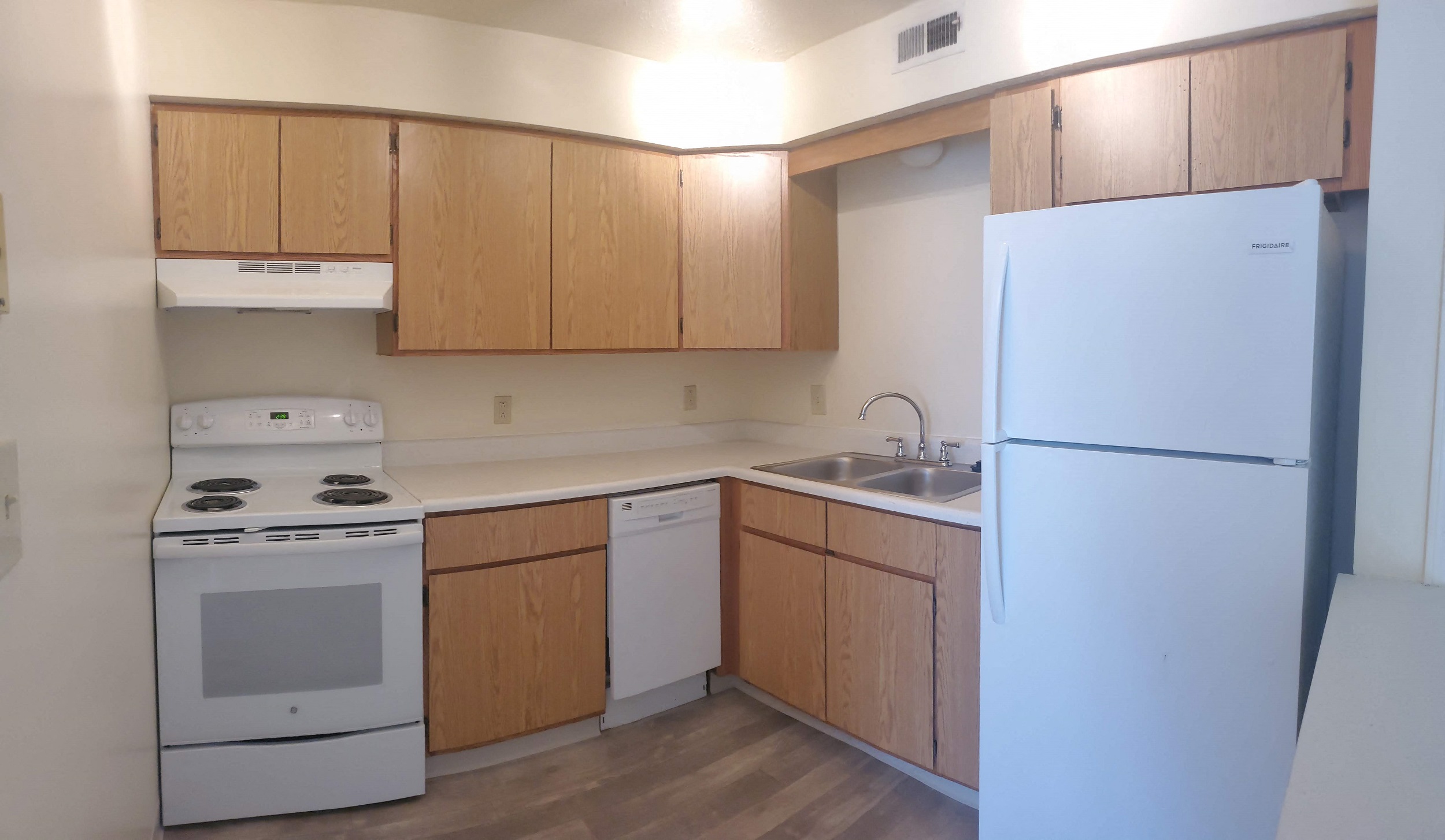 Upgraded kitchen cabinets, flooring and appliances at Bradford Place Apartments, Indiana, 47909