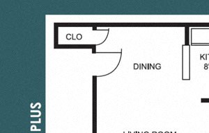 2 Bed 1 Bath Plus FloorPlan 2 Bed 1 Bath Plus FloorPlan at Bradford Place Apartments, Indiana