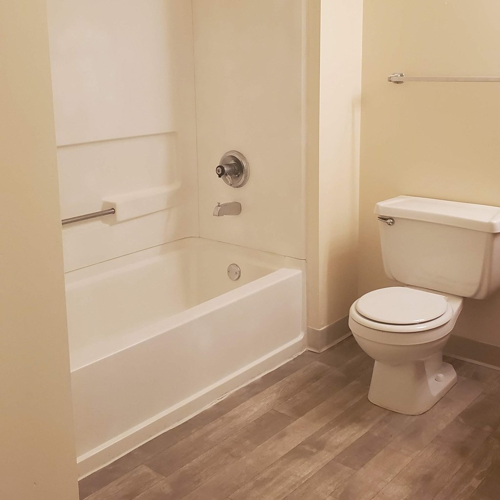 Upgraded bathrooms with new appliances and flooring at Bradford Place Apartments, Lafayette, IN, 47909