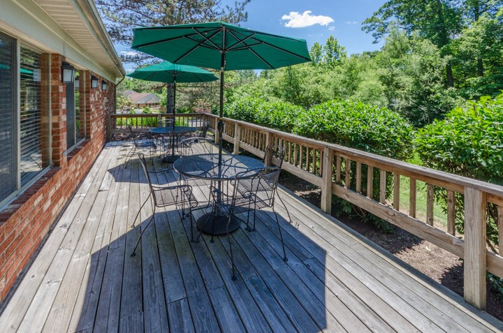Shaded Patio Area at Bradford Ridge Apartments, Indiana, 47403