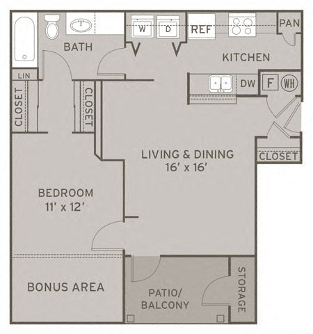 Gentry FloorPlan at Champion Farms Apartments, Louisville, 40241