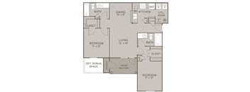 Preakness FloorPlan at Champion Farms Apartments, Louisville, Kentucky