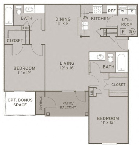 Preakness FloorPlan at Champion Farms Apartments, Louisville, Kentucky
