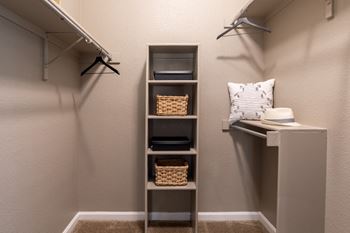 Built in closet shelving at The Reserve at Williams Glen Apartments, IN, 46077