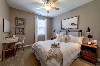 Fan in bedroom at The Reserve at Williams Glen Apartments, IN, 46077