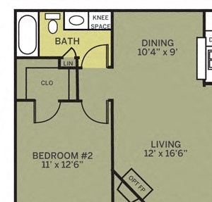 2 bedroom 2 bathroom Cobblestone FloorPlan 2 bedroom 2 bathroom at The Reserve at Williams Glen, Zionsville, IN, 46077
