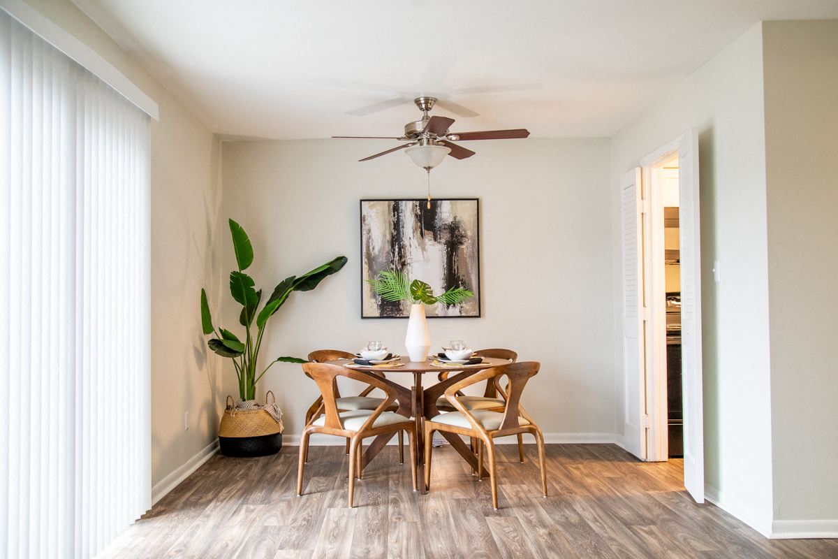 Wood Floor Dining Space at Governor Square Apartments, Indiana