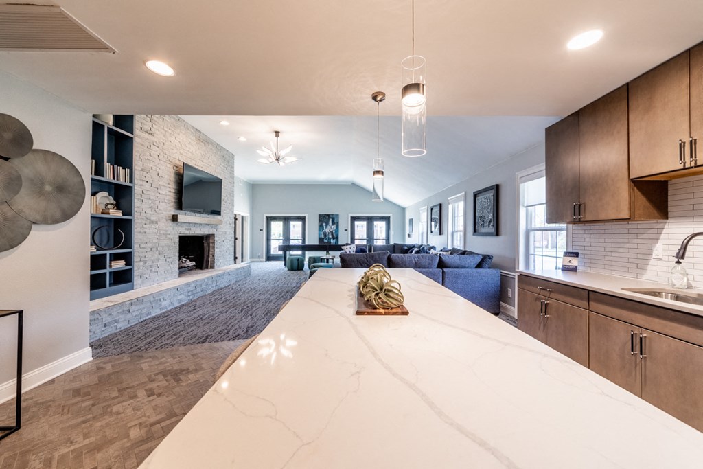 Entertainment space in clubhouse at Governor Square Apartments, 1825 Jefferson Drive W, Carmel