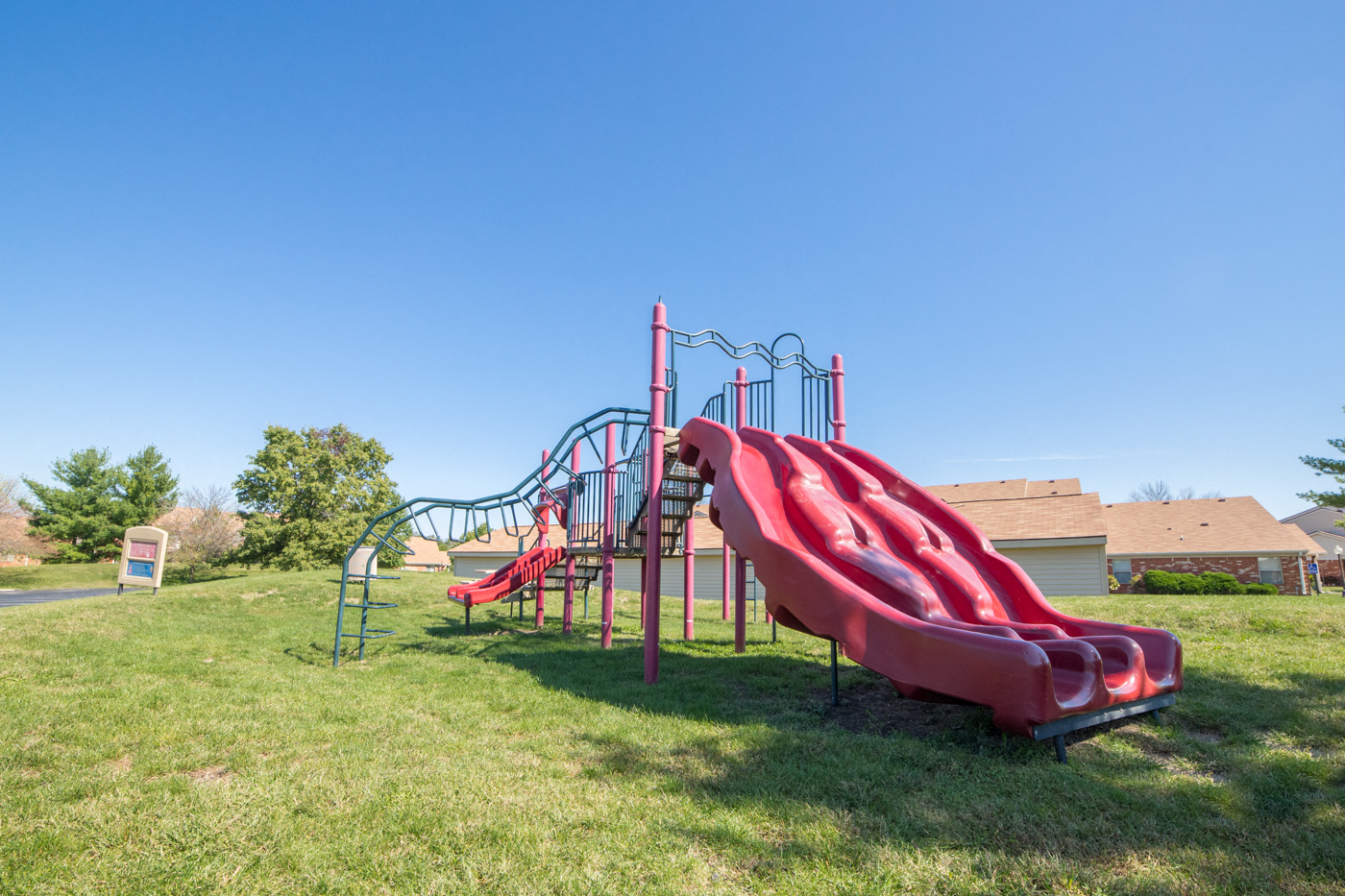 red Playground in park 