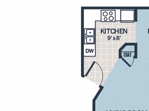 Bradford Run Apartments in Kokomo, IN - one bedroom one bedroom floor plan apartment