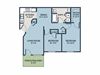 Two Bedroom - Bradford Run Affordable Apartments in Kokomo, Indiana two bedroom floor plan apartment