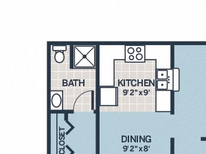 Bradford Run Apartments in Kokomo, IN - Three bedroom two bedroom floor plan apartment with patio Run Apartments in Kokomo, IN - Three bedroom