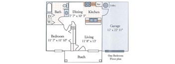 floor plan one bedroom apartment  
