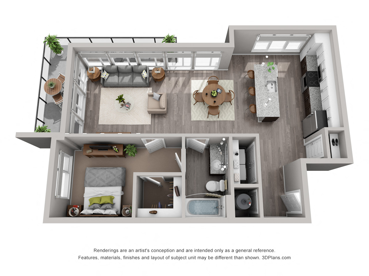 Bordwin Tower A4B Floor Plan at CityWay, Indianapolis, IN