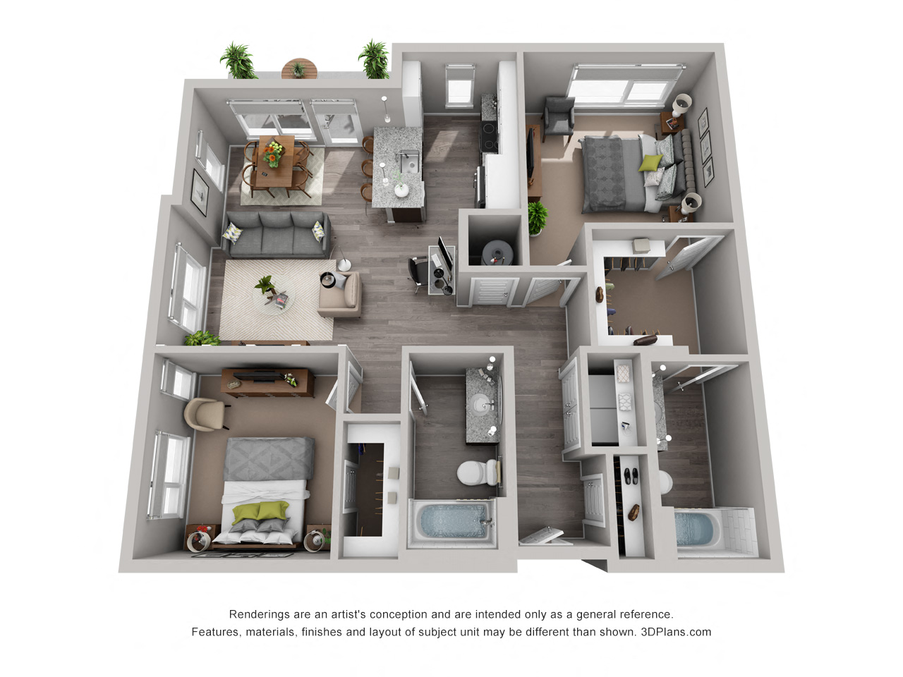 Letinsky Tower ABB5 Floor Plan at CityWay, Indianapolis, 46204