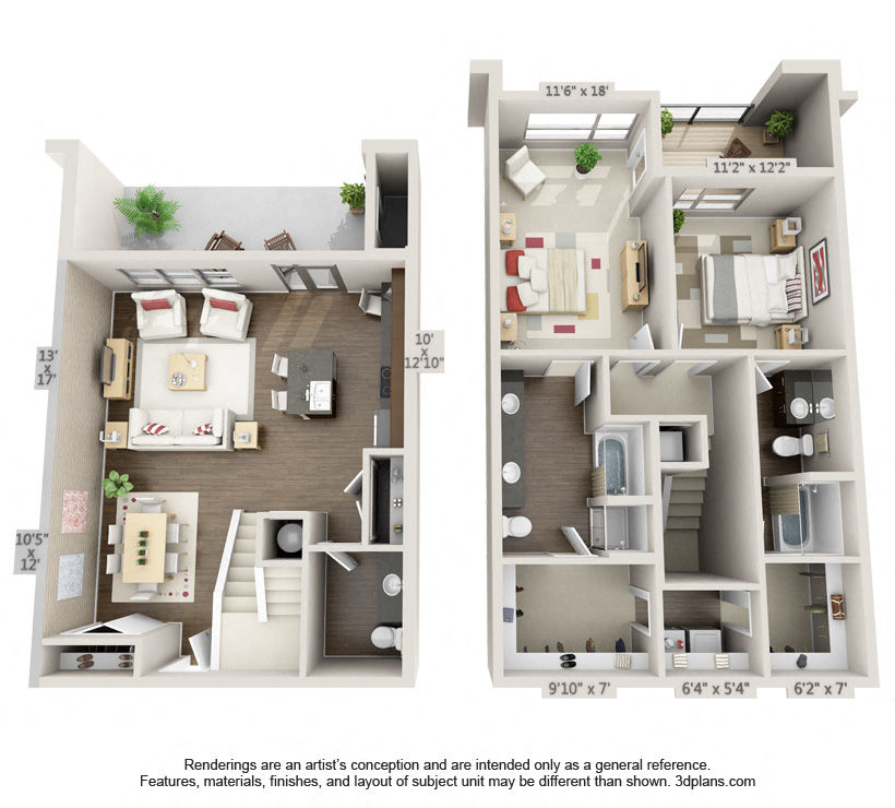 Saffron Floor Plan at CityWay, Indianapolis, 46204