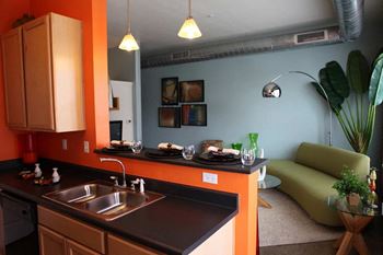 Kitchen sink at Providence at Old Meridian Apartments , Carmel