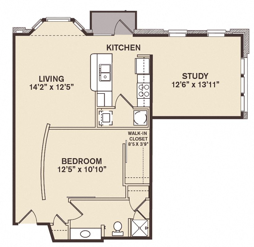 Providence At Old Meridian One bedroom with den apartment in Carmel Indiana