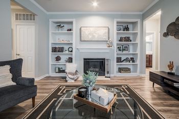 Living room with open kitchen at Providence at Old Meridian Apartments , Indiana