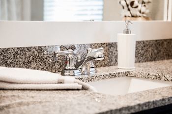 Sink area at Providence at Old Meridian Apartments , Carmel, IN, 46032
