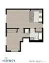 One Bedroom B6 FloorPlan One Bedroom B6 FloorPlan at The Corydon, Seattle, 98105