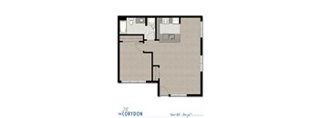 One Bedroom B8 FloorPlan 778 Sq.Ft. at The Corydon, Seattle, Washington