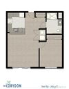 One Bedroom B9 FloorPlan One Bedroom B9 FloorPlan at The Corydon, Seattle