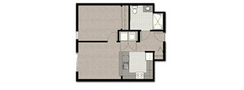 One Bedroom B10 FloorPlan 654 Sq.Ft. at The Corydon, Washington