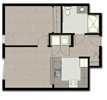 One Bedroom B10 FloorPlan 654 Sq.Ft. at The Corydon, Washington